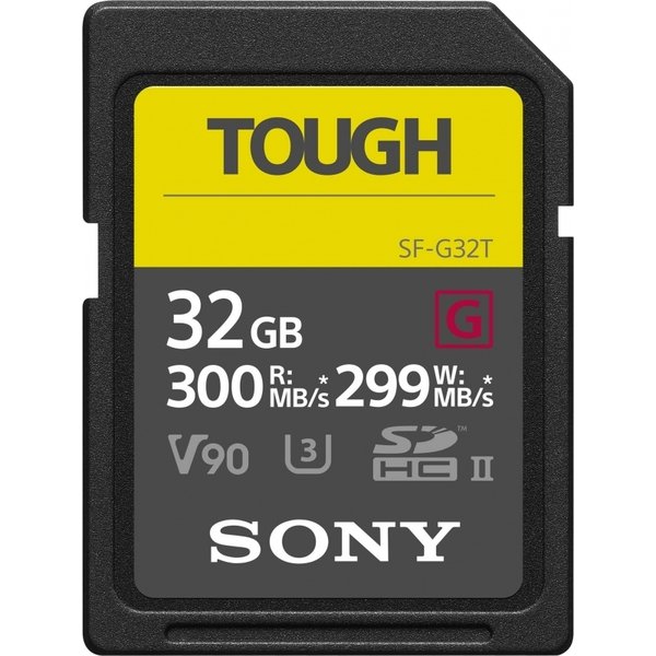 Акція на Карта памяти Sony SDHC 32GB C10 UHS-II U3 V90 R300/W299MB/s Tough (SF32TG) від MOYO