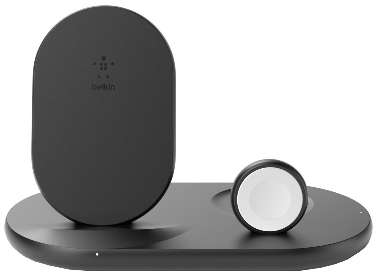 Беспроводное зарядное устройство Belkin 3-in-1 Wireless Pad/Stand/Apple Watch, black фото 1