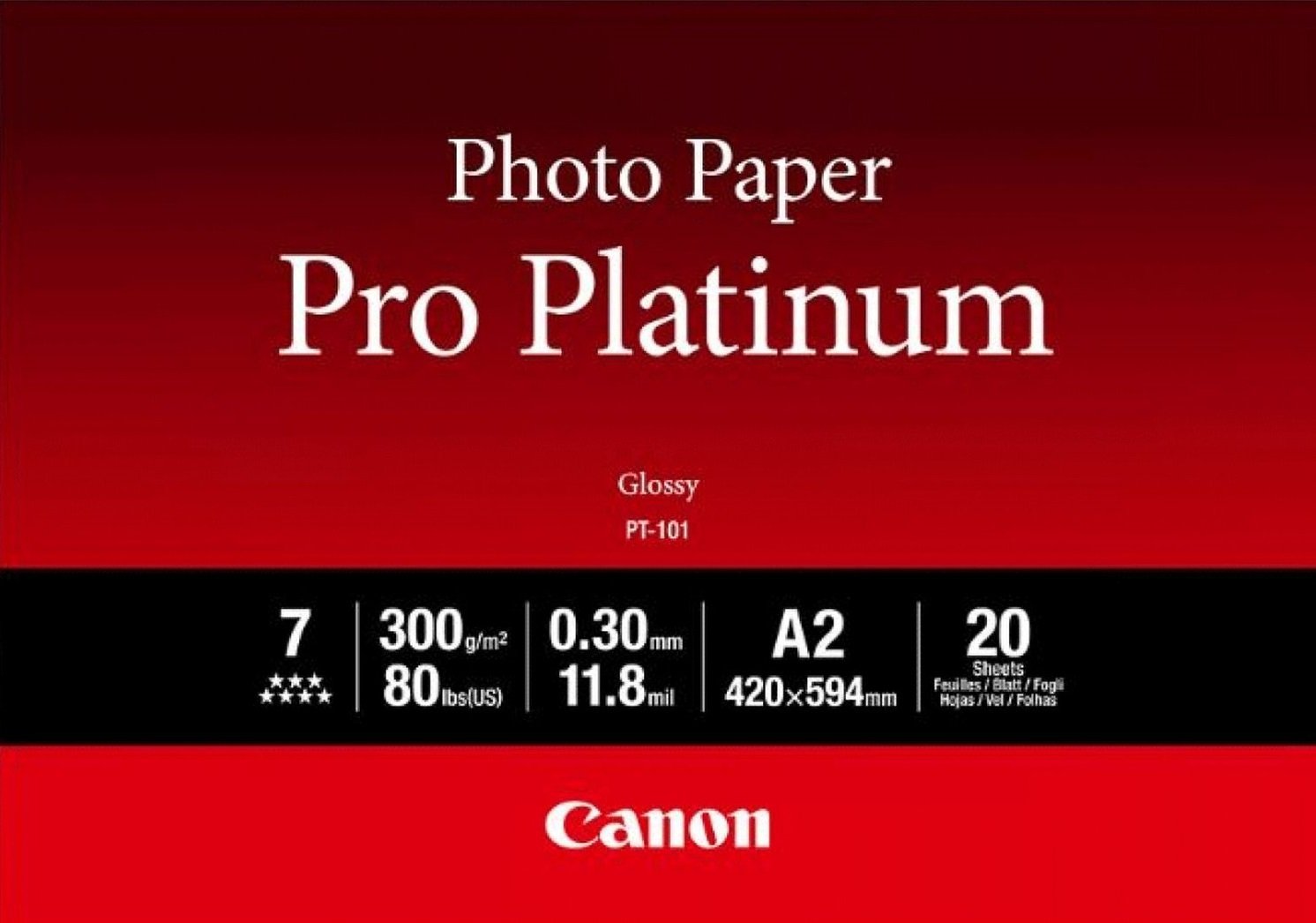 Фотобумага Canon A2 Pro Platinum Photo Paper PT-101 A2 20л (2768B067) фото 