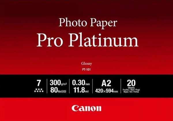 Акція на Фотобумага Canon A2 Pro Platinum Photo Paper PT-101 A2 20л (2768B067) від MOYO