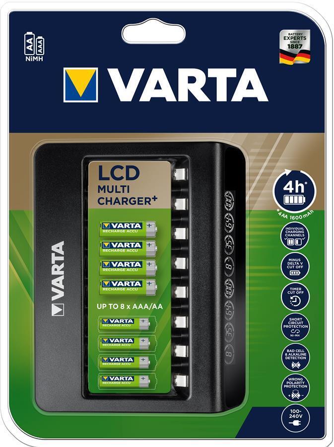 Зарядное устройство VARTA LCD Multi Charger PLUS, для АА/ААА аккумуляторов (57681101401) фото 