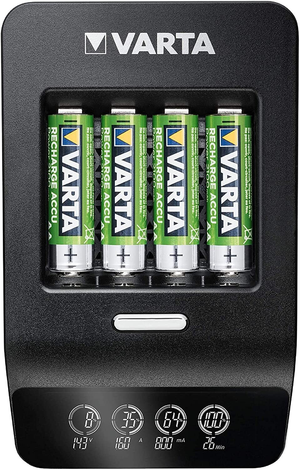 Зарядное устройство VARTA LCD Ultra Fast Plus Charger + Аккумулятор NI-MH AA 2100 мАч, 4 шт. (57685101441) фото 