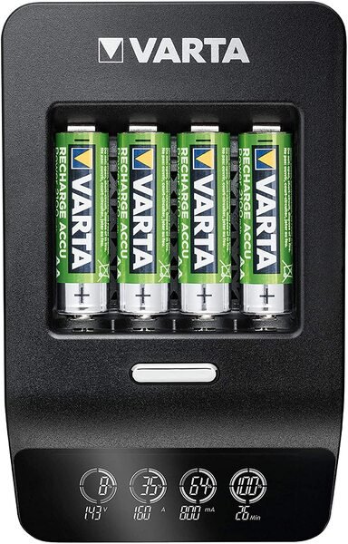 Акція на Зарядное устройство VARTA LCD Ultra Fast Plus Charger + Аккумулятор NI-MH AA 2100 мАч, 4 шт. (57685101441) від MOYO