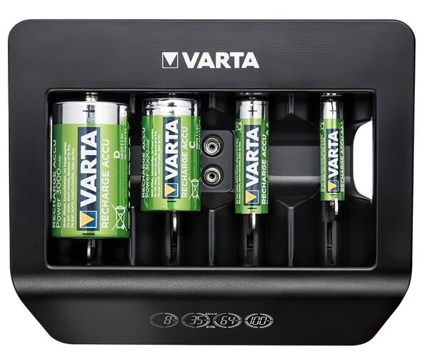 Акція на Зарядное устройство Varta LCD Universal Charger Plus, для АА/ААА/C/D, 9V аккумуляторов (57688101401) від MOYO