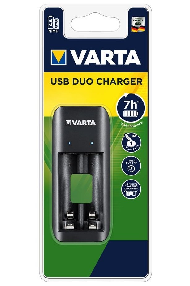 Зарядное устройство VARTA Value USB Duo Charger, для АА/ААА аккумуляторов (57651101401) фото 