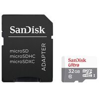 Карта памяти SanDisk microSDHC 32GB C10 UHS-I R100MB/s Ultra + SD (SDSQUNR-032G-GN3MA)