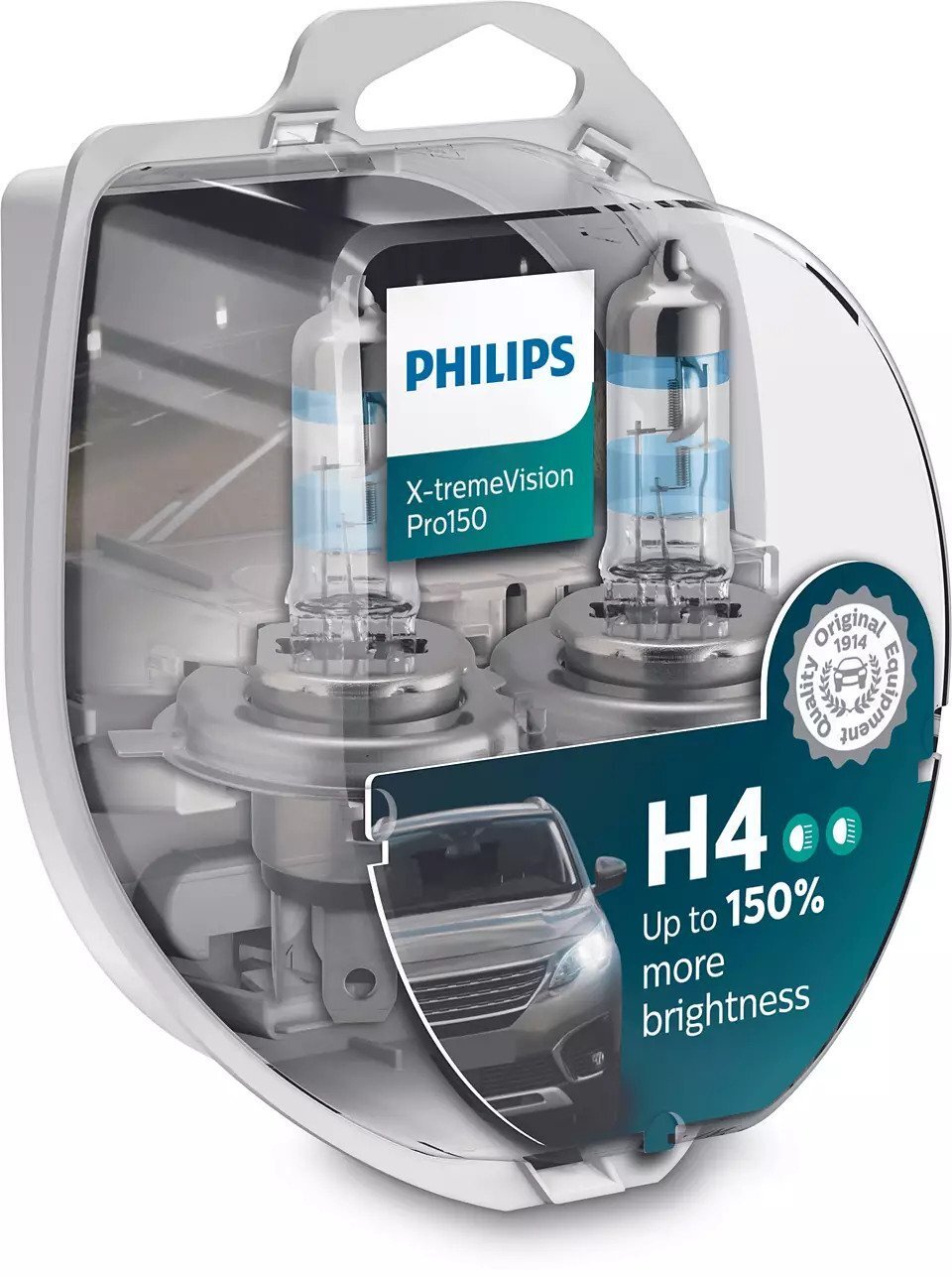 Лампа галогенна Philips H4 X-treme VISION PRO, 3700K, 2штфото