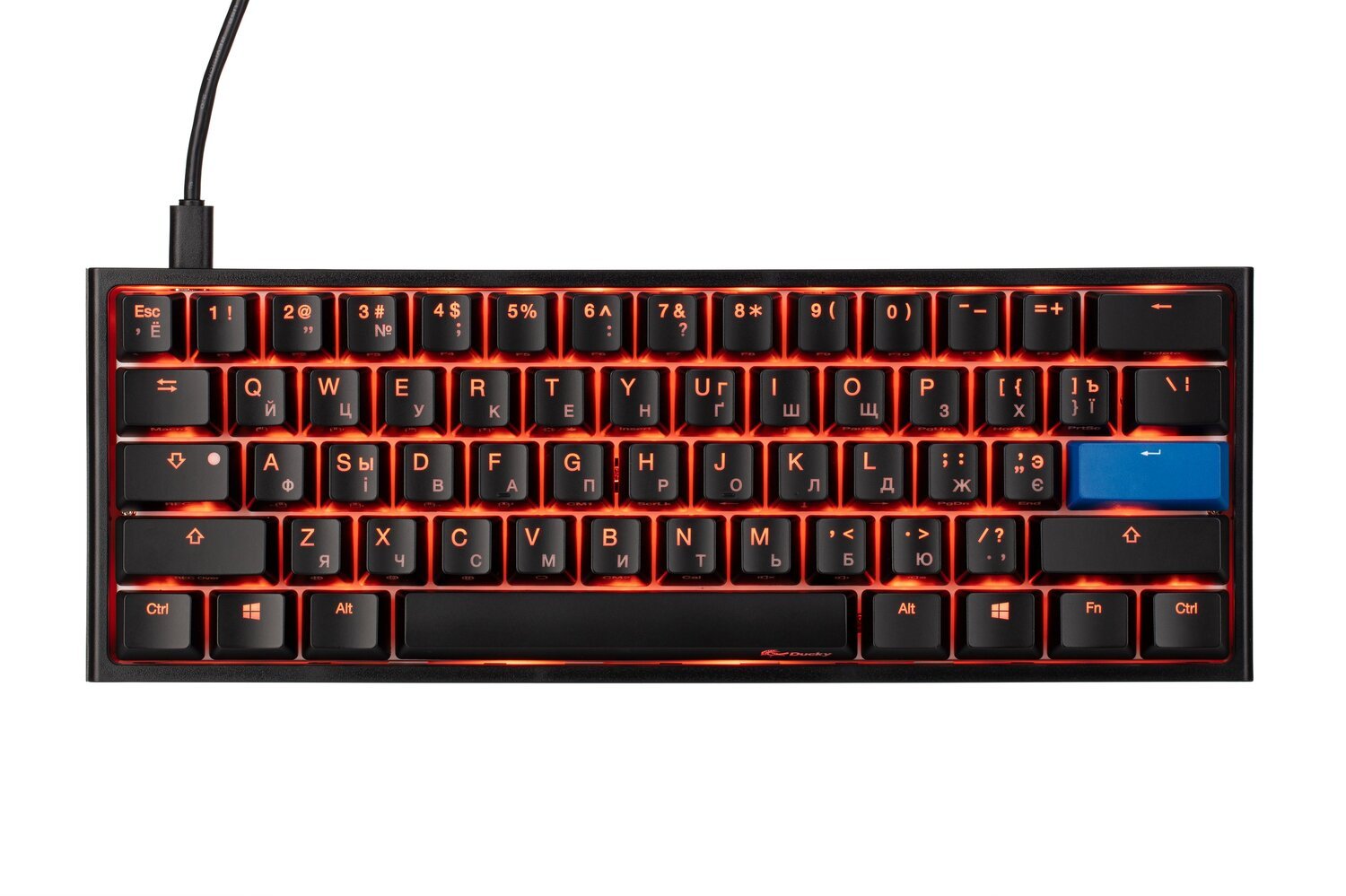 Игровая клавиатура Ducky One 2 Mini Cherry Red Black-White (DKON2061ST-RURALAZT1) фото 