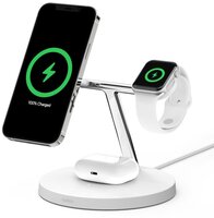 Беспроводное ЗУ Belkin MagSafe 3-in-1 Wireless Charger White (WIZ009VFWH)