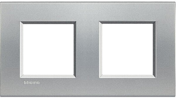 

Рамка 2 поста Legrand Bticino LivingLight, Алюминий