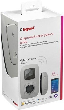 Стартовый набор Legrand (Шлюз WiFi + smart-розетка + выключатель "Дома / не дома"). Алюминий Valena Allure w фото 1