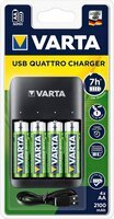 Зарядное устройство Varta Value USB Quattro Charger + Аккумулятор NI-MH AA 2100 мАч, 4 шт. (57652101451)
