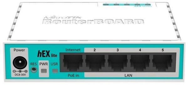 Акція на Маршрутизатор MikroTik  hEX lite 5xFE, RouterOS L4 (RB750r2) (RB750R2) від MOYO