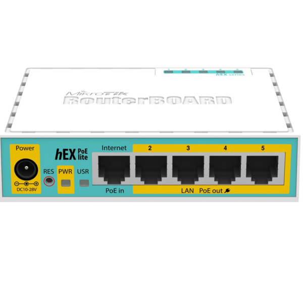 Акція на Маршрутизатор MikroTik hEX PoE lite 5xFE/PoE, 1xUSB, RouterOS L4 (RB750UPr2) (RB750UPR2) від MOYO