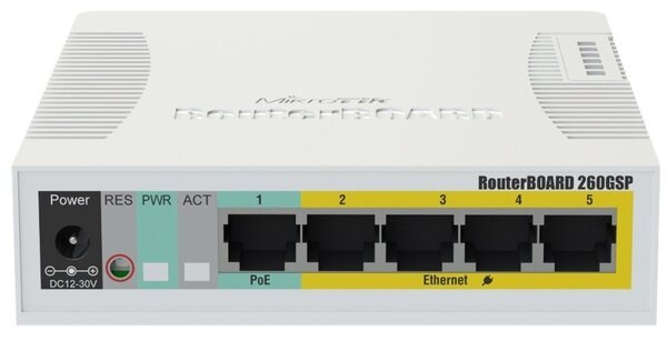 Комутатор MikroTik RB260GSP (CSS106-1G-4P-1S)