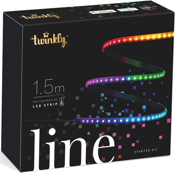 Акція на Smart LED подсветка Twinkly Line 100 RGB, Gen II, IP20, длина 1,5м, кабель черный (TWL100STW-BEU) від MOYO