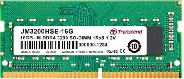 Акція на Память для ноутбука Transcend DDR4 3200 16GB SO-DIMM (JM3200HSE-16G) від MOYO