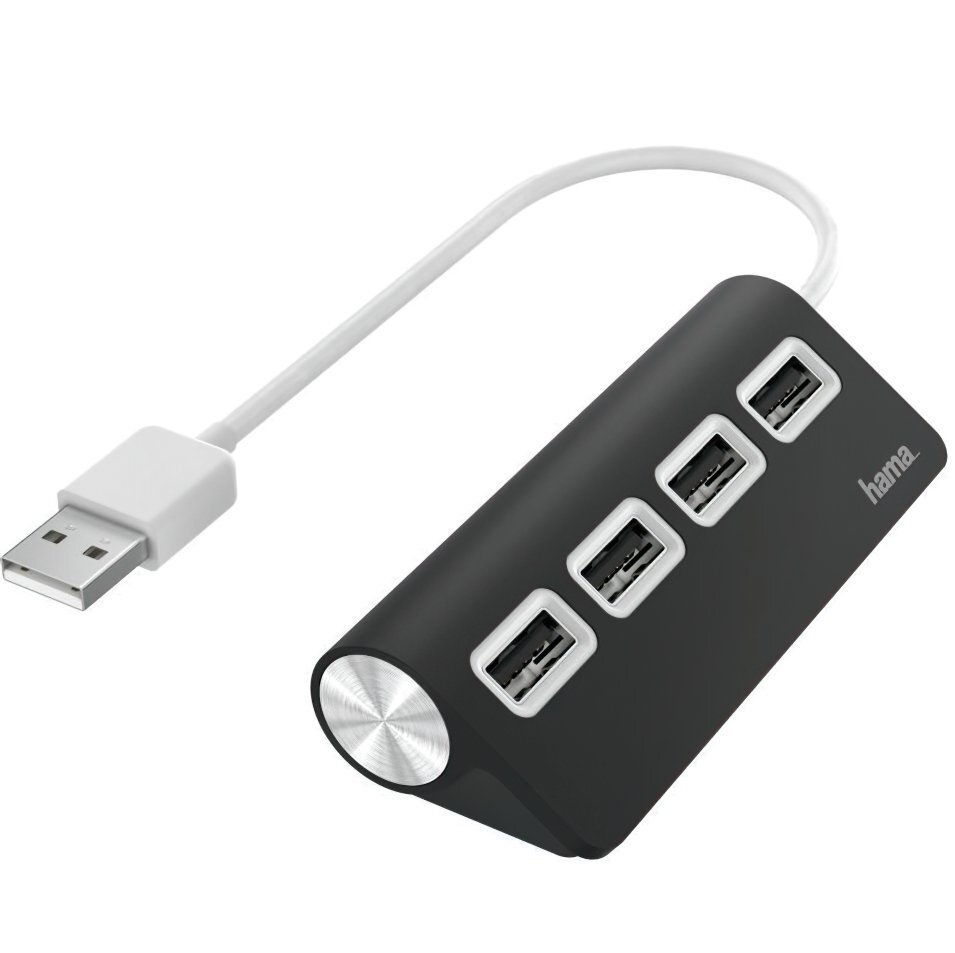USB-хаб НАМА 4 Ports USB 2.0 Black/White (00200119) фото 