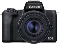 Фотоаппарат CANON EOS M50 Mark II + 15-45 мм f/3.5-6.3 IS STM + 55-200 мм f/4.5-6.3 IS STM Black (4728C041)