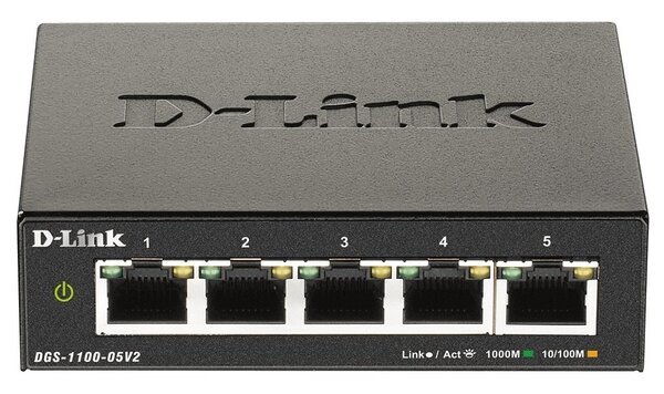 Коммутатор D-Link DGS-1100-05V2 5xGE, EasySmart