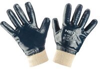 Рукавички Neo Tools робочі, бавовна з повним нітриловим покриттям, розмір 8 (97-630-8)