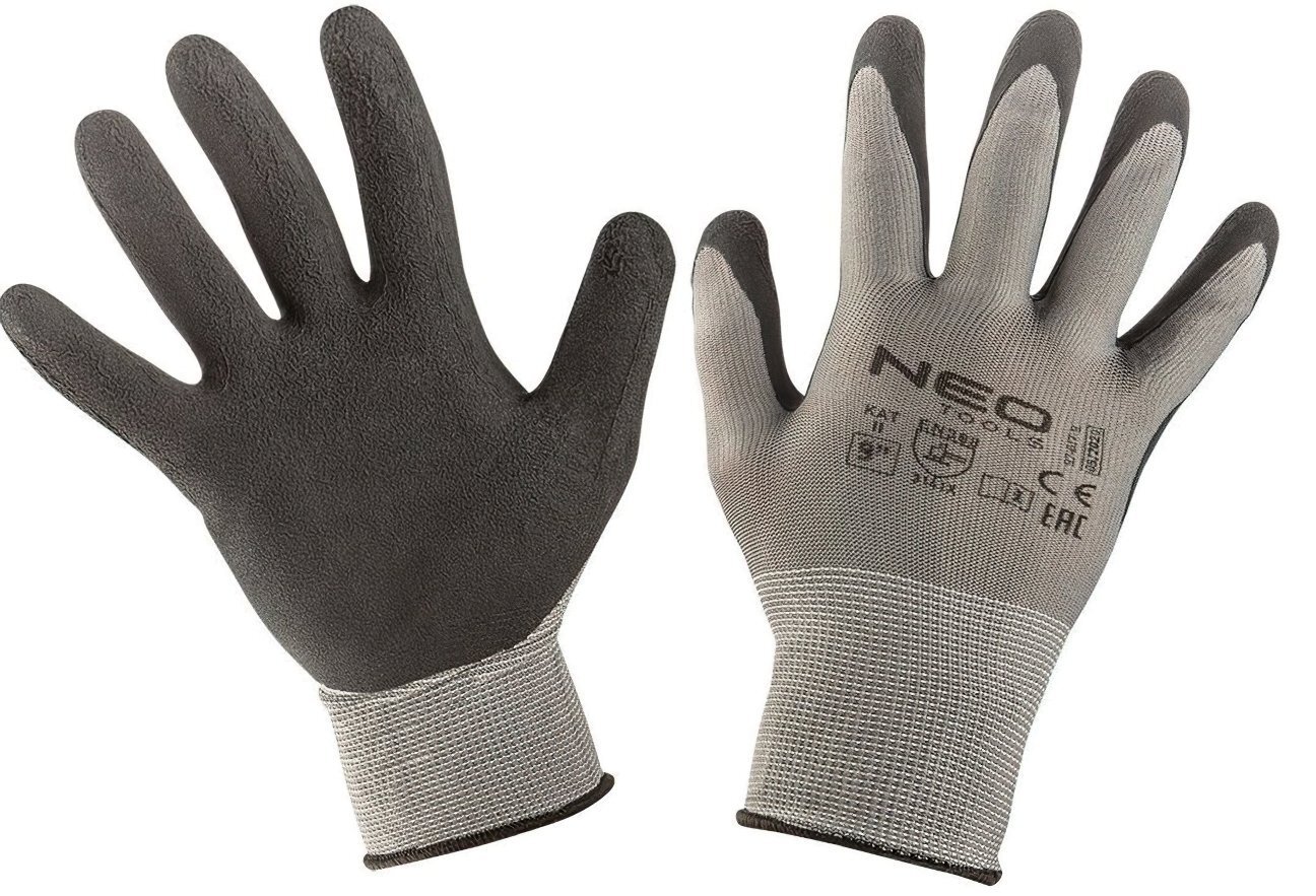 Перчатки Neo Tools рабочие, с латексным покрытием (пена), размер 9 (97-617-9) фото 