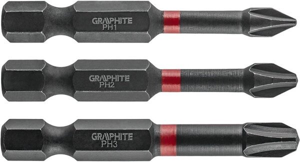 Биты  ударные GRAPHITE PH1/2/3 x 50 мм, 3 шт.