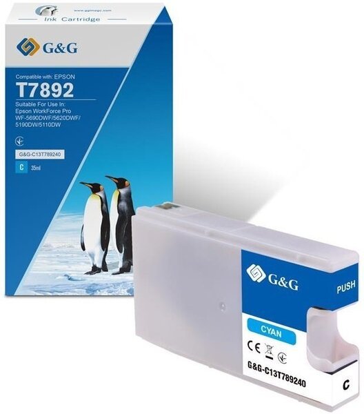 Акція на Картридж G&G для Epson WF-5110/WF-5620 cyan XXL (4000 стор) (G&G-C13T789240) від MOYO