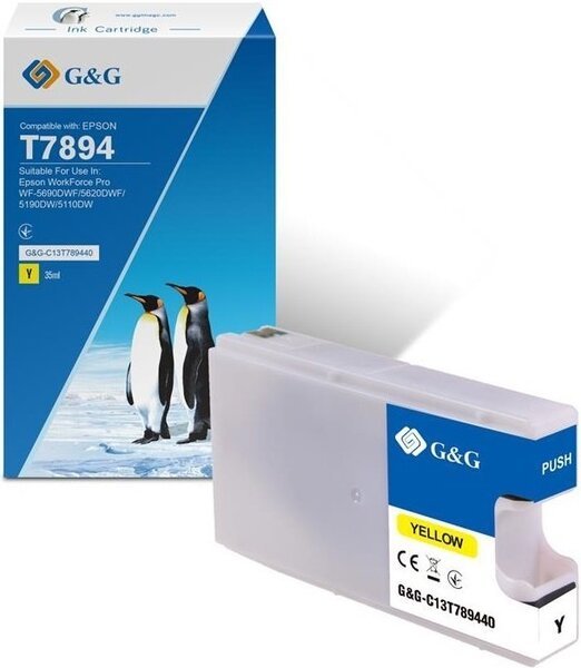 Акція на Картридж G&G для Epson WF-5110/WF-5620 yellow XXL (4000 стор) (G&G-C13T789440) від MOYO