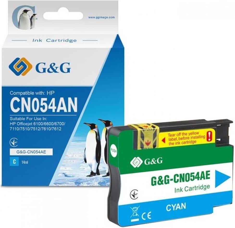 Картридж G&G для HP No.933 XL OJ 6700/7612 Premium Cyan (G&G-CN054AE)фото1