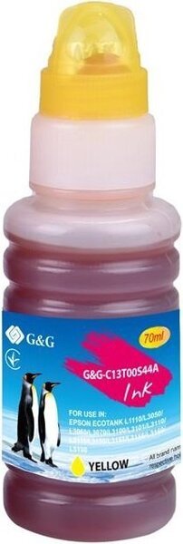 

Контейнер с чернилами G&G для Epson L3100, L3101, L3110, L3150, L3151, L1110, L3156, L3160, L5190 yellow (G&G-C13T00S44A
