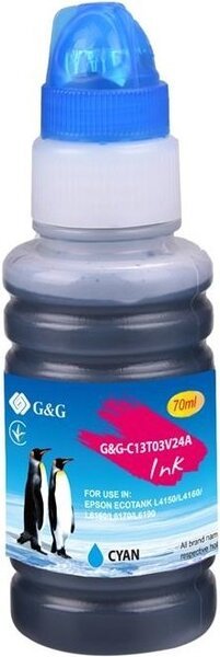 Акція на Контейнер с чернилами G&G для Epson L4150/L4160 cyan (G&G-C13T03V24A) від MOYO