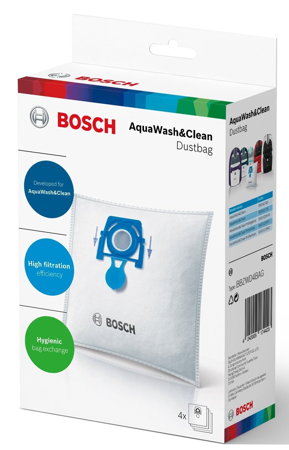 Мешок для пылесоса Bosch BBZWD4BAG, 4 шт. фото 