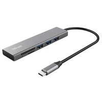 USB-хаб Trust Dalyx Fast 3 USB+Card Reader USB-C Aluminium (24191_TRUST)