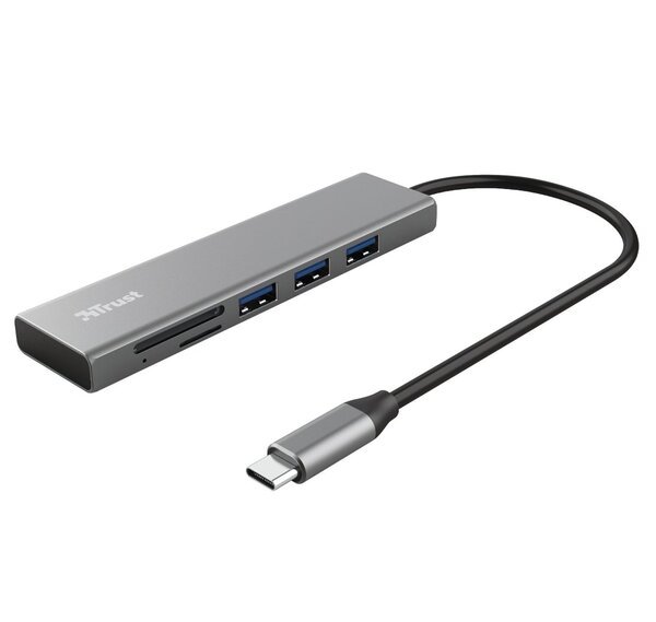 Акція на USB-хаб Trust Dalyx Fast 3 USB+Card Reader USB-C Aluminium (24191_TRUST) від MOYO