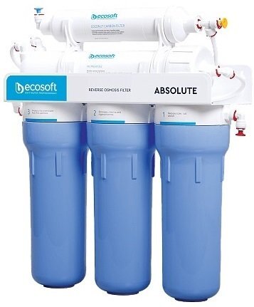 

Фильтр обратного осмоса Ecosoft Absolute 5-50 (2 уголь. картриджа, 50 галл DOW, кран модерн)
