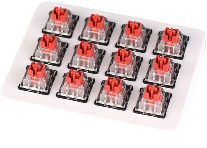 Набор механических переключателей KEYCHRON LK Optical Switch with Holder Set 12Pcs/Set Red (Z8_KEYCHRON) фото 