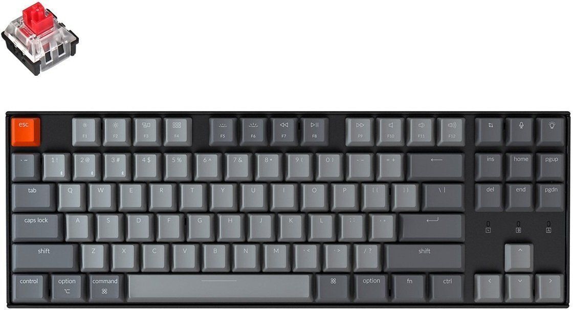 Клавиатура Keychron K8 87 keys, Gateron RED, Hot-Swap, White LED, Black (K8G1_Keychron) фото 