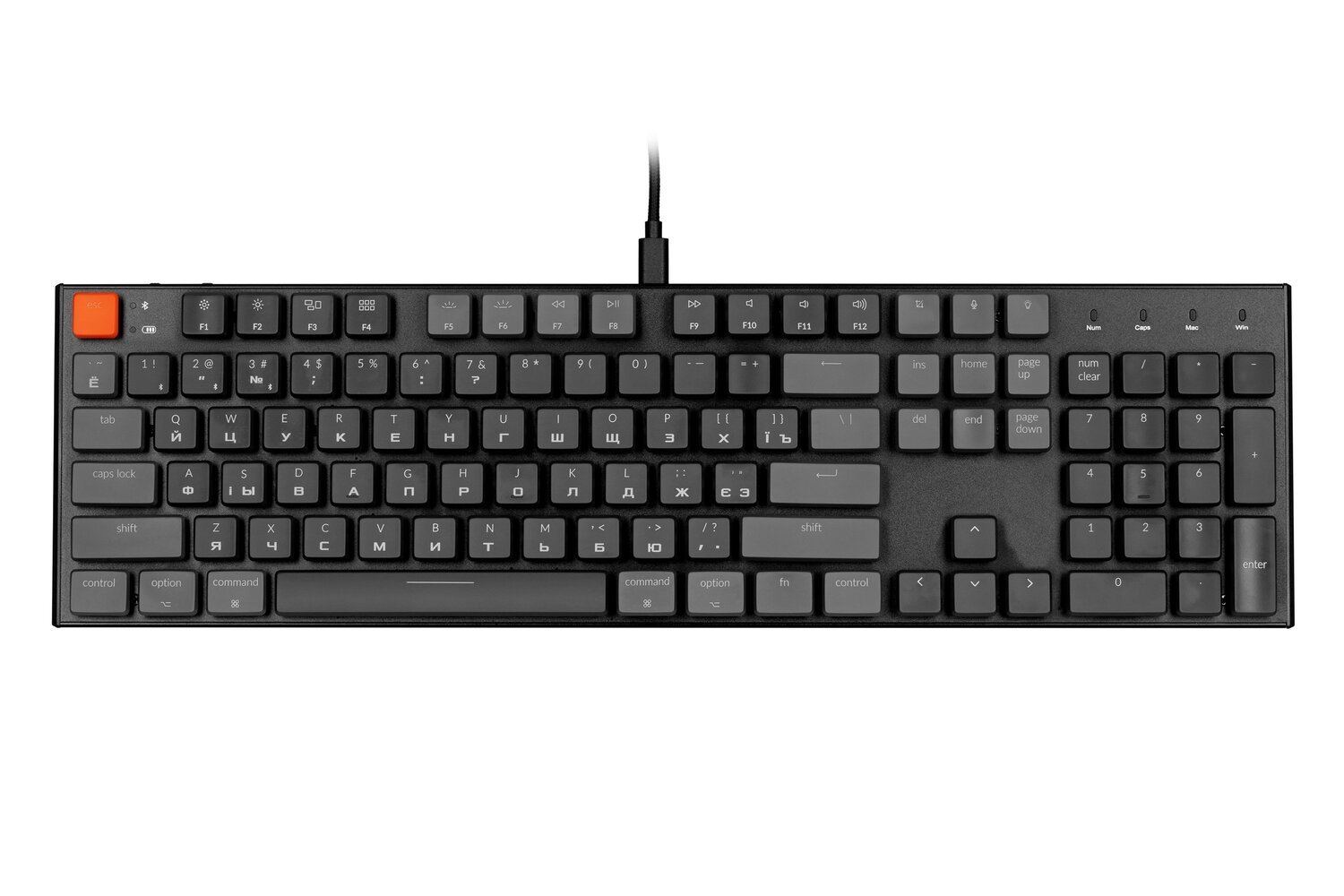 Клавиатура KEYCHRON K1 104 keys, Gateron Brown, RGB, Black (N3_KEYCHRON) фото 