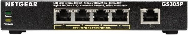 

Коммутатор NETGEAR GS305P 4xGE PoE, 1xGE, неуправляемый