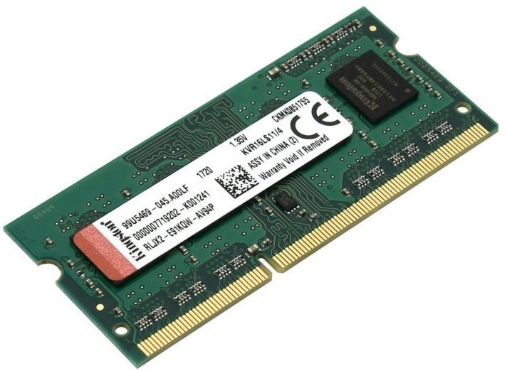 Память для ноутбука Kingston DDR3 1600 4GB SO-DIMM 1.35V (KVR16LS11/4WP) фото 