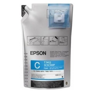  Чорнило EPSON SC-F6000/7000 UltraChrome DS Cyan 1Lx6packs (C13T741200) фото1