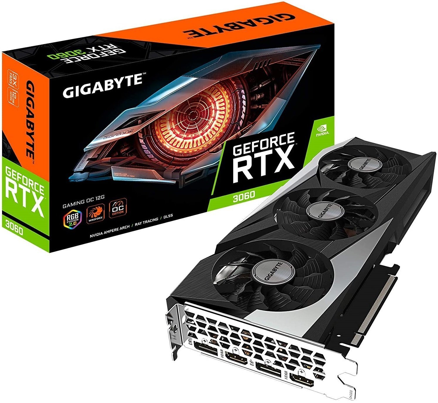 Видеокарта GIGABYTE GeForce RTX3060 12GB GDDR6 GAMING OC LHR (GV-N3060GAMINGOC-12GD2.0) фото 