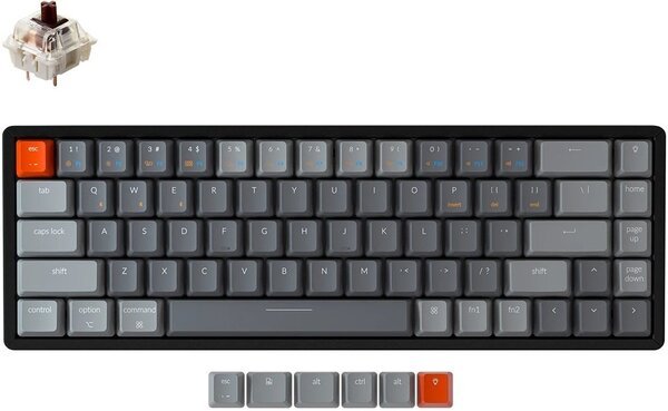 Акція на Клавиатура Keychron K6 68 keys, Aluminum Frame Hot-Swap RGB, Brown (K6W3_Keychron) від MOYO