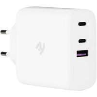 Сетевое ЗУ 2Е Wall Charger GaN 65W USB-C PD3.0 Dual, QC3.0, White (2E-WC3USB65W-W)