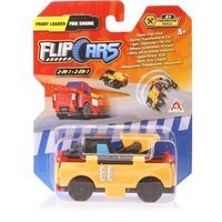 Машинка-трансформер Flip Cars 2 в 1 Фронтальный погрузчик и Пожарный автомобиль