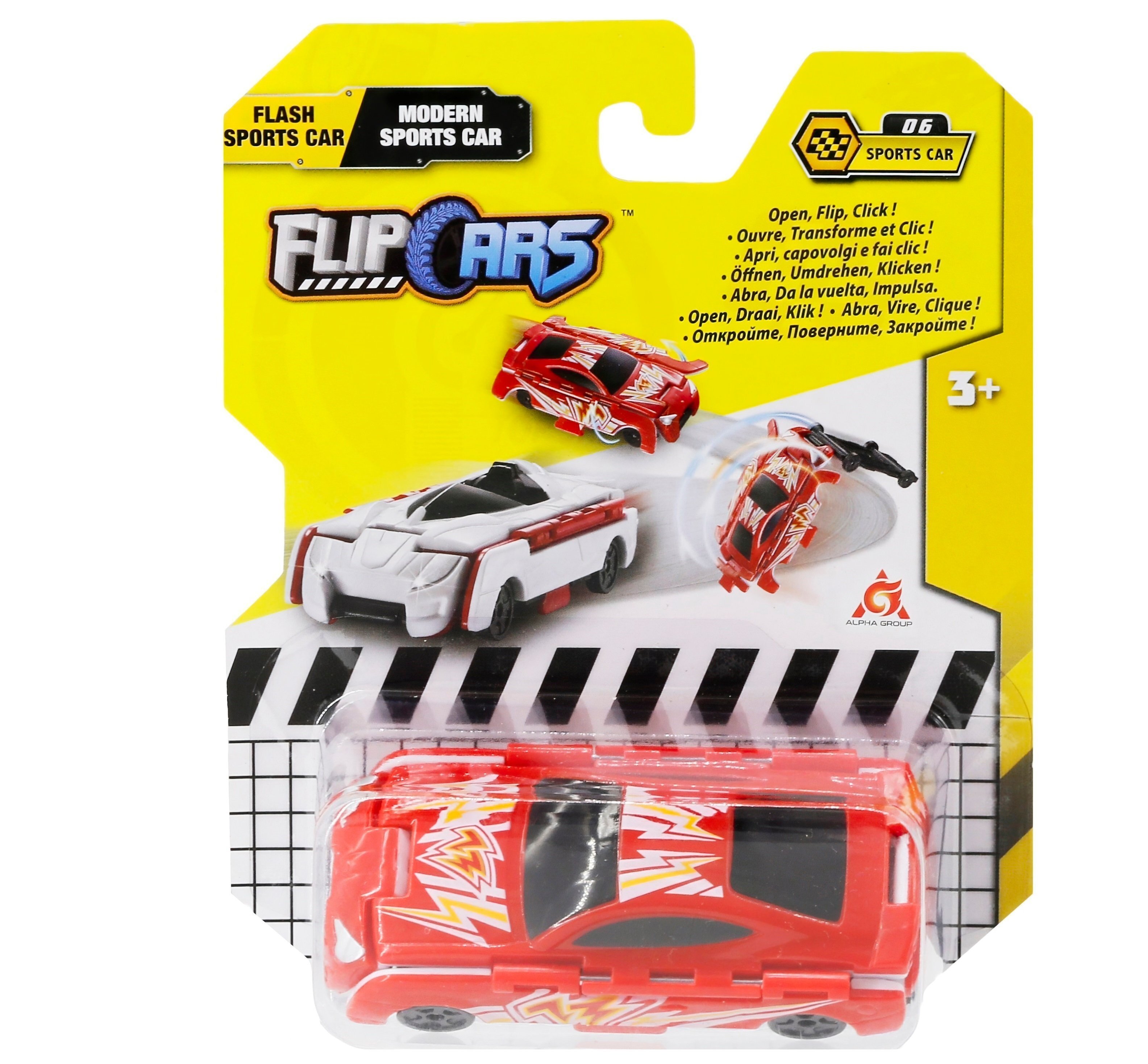Машинка-трансформер Flip Cars 2 в 1 Спорткар молния и Современный спортивный фото 1