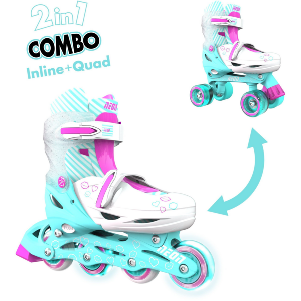 Роликовые коньки Neon Combo Skates Бирюзовый (Размер 30-33)