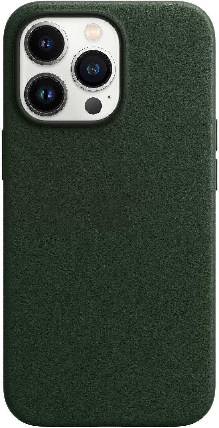 Чехол Apple для iPhone 13 Pro Leather Case with MagSafe Sequoia Green (MM1G3ZE/A) фото 