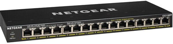 Коммутатор NETGEAR GS316PP 16xGE PoE+, неуправляемый